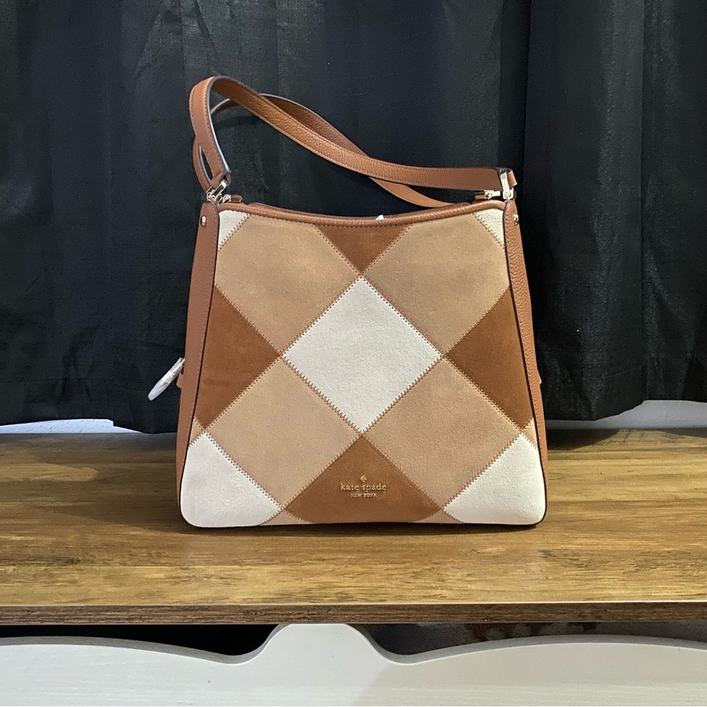 NWT Kate Spade Suede Patchwork Shoulder Bag